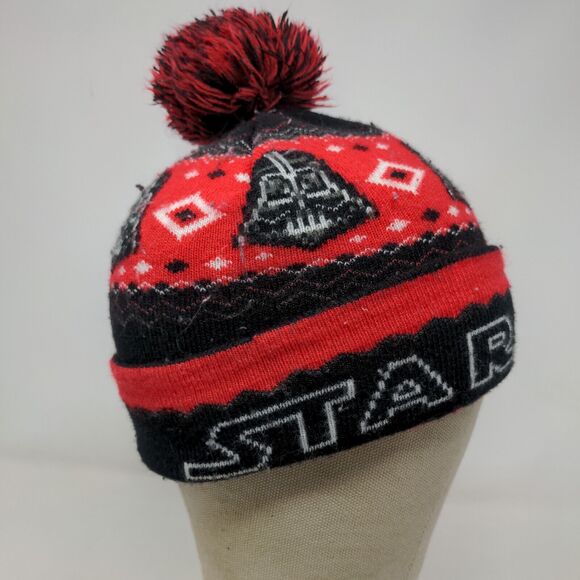 Star Wars Men's Knit Beanie Hat Cap Black Red One Size Acrylic - Picture 10 of 16